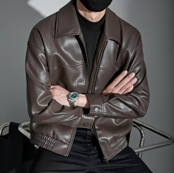 Men's Lapel Motorcycle Fashion Casual High-quality Jacket