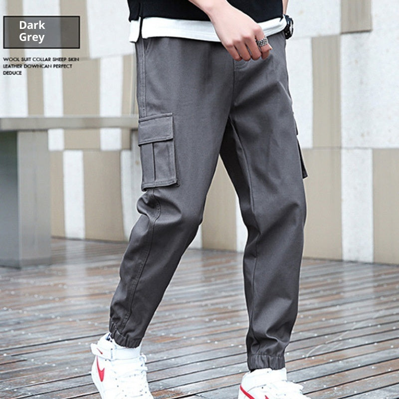 Fashionable All-match Multi-pocket Feet Harem Trousers