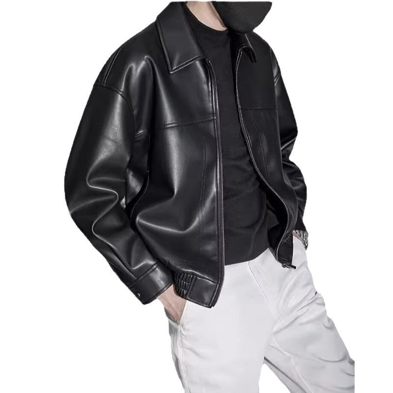 Men's Lapel Motorcycle Fashion Casual High-quality Jacket